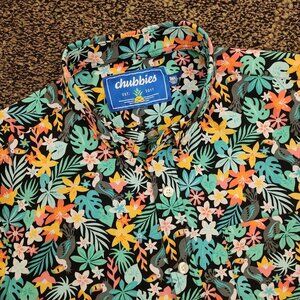 Chubbies Boomerang Floral Performance Polo Shirt Men’s Size Small Multicolor